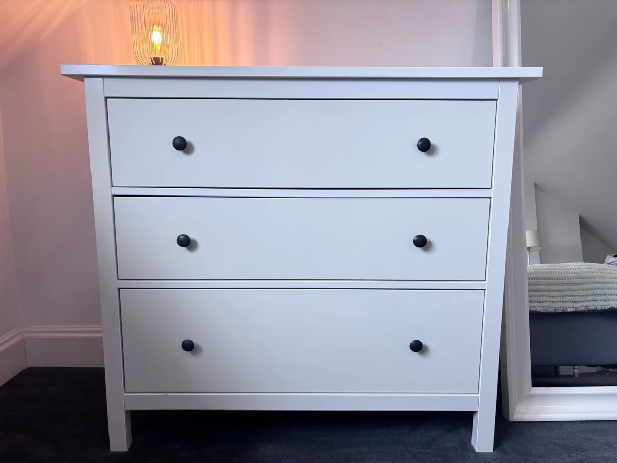 IKEA HEMNES 3-Drawer Chest of Drawers – White - Image 1