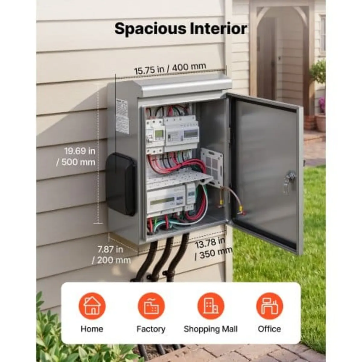 Outdoor Electrical Box, 500 x 400 x 200 mm, Stainl - Image 2