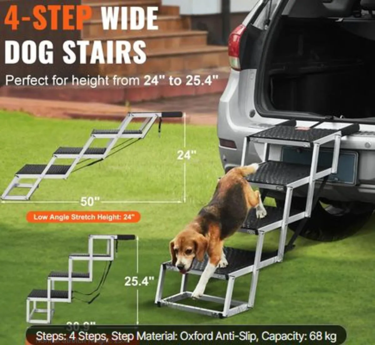 Dog Stair for Cars 4-step Folding Dog Steps Alumin - Image 2