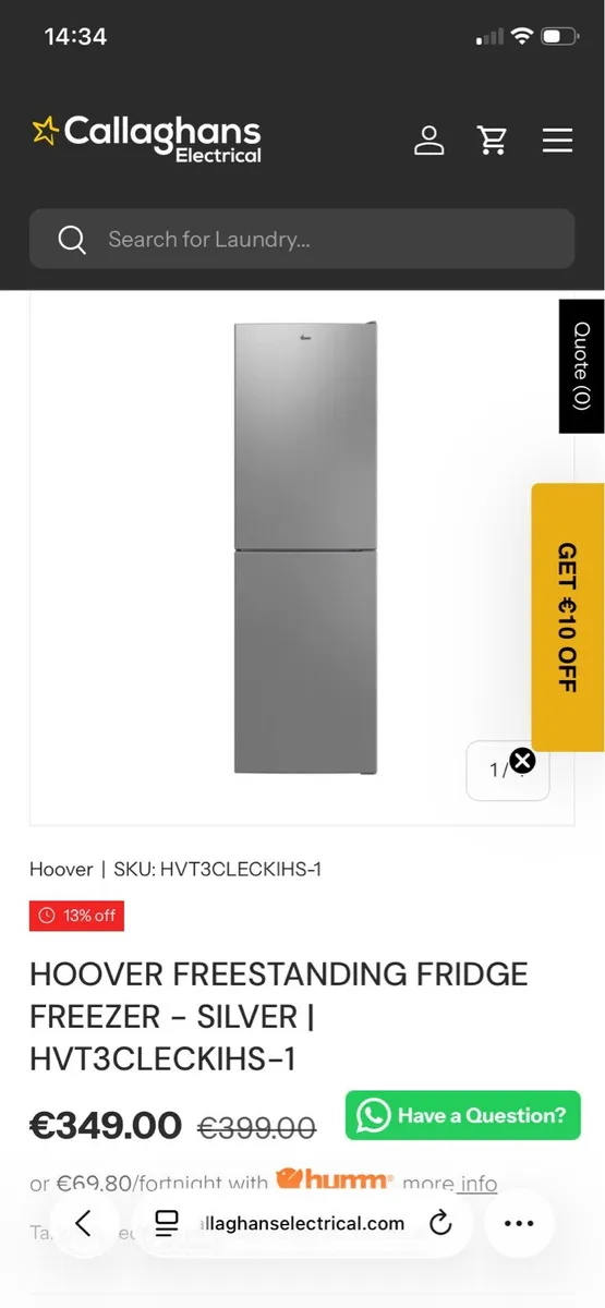 Hoover Fridge Freezer - Image 3