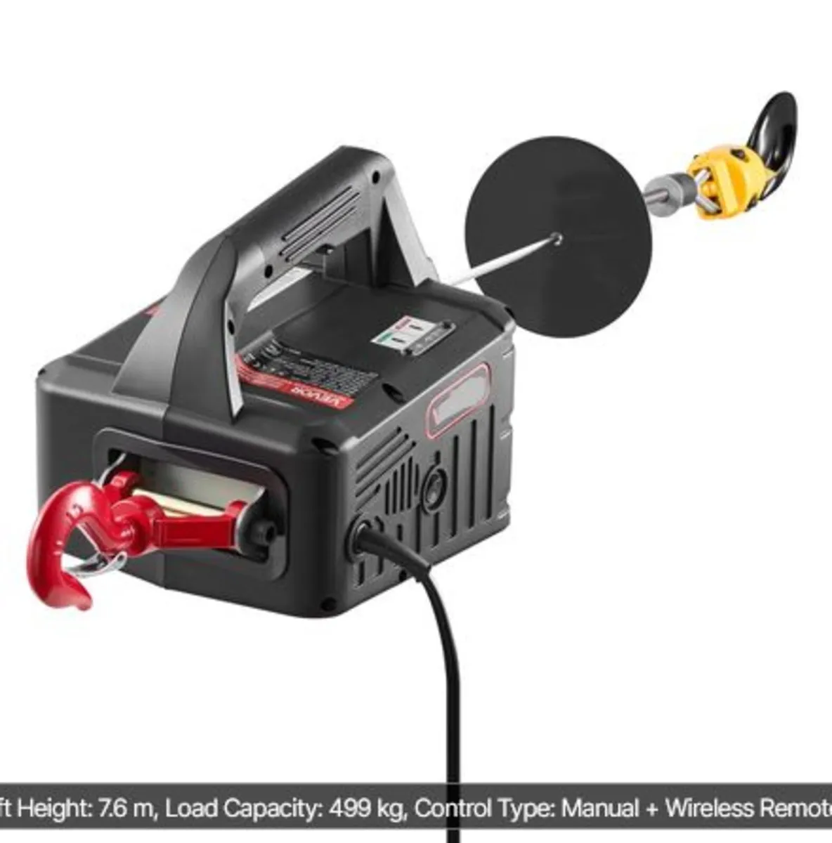 2-in-1 Electric Hoist Winch,500 kg Capacity, 1500W - Image 4