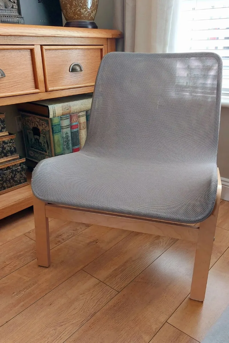 IKEA NOLMYRA Easy Chair Veneer Birch/Grey - Image 2