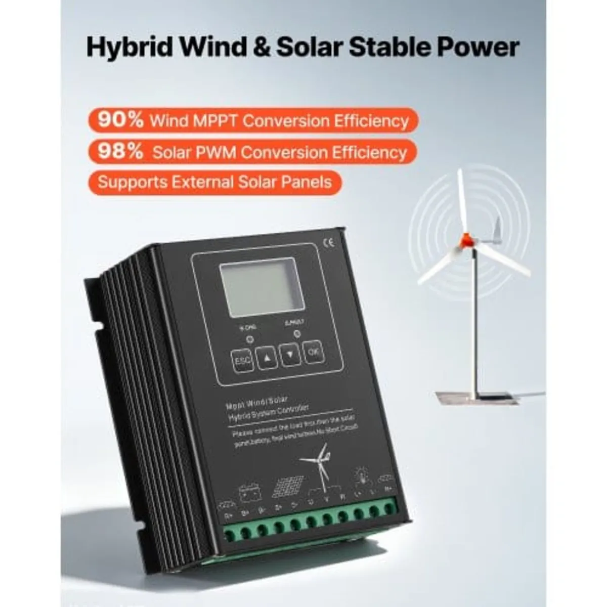 1500W 24V Wind Turbine Generator, 3-Blade Wind Tur - Image 3