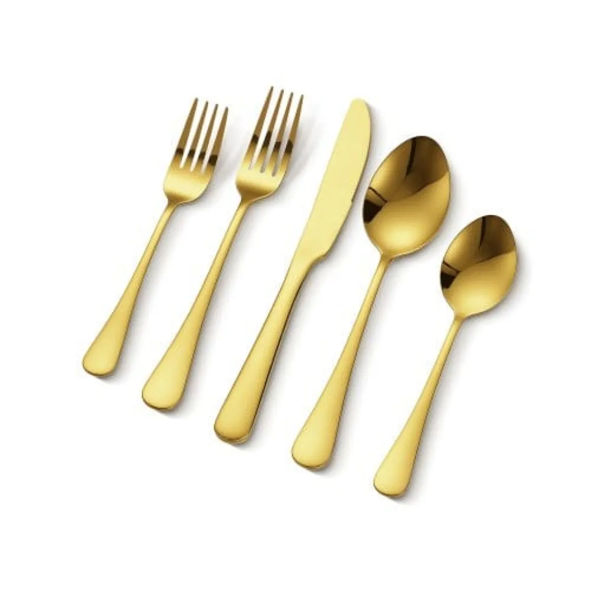 60-Piece Gold Silverware Set, Food-Grade Stainless - Image 1