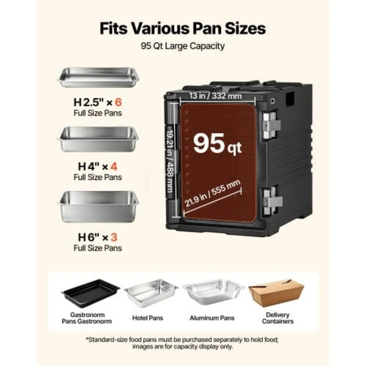Insulated Food Pan Carrier, 90 L Non-Electrical Fo - Image 4