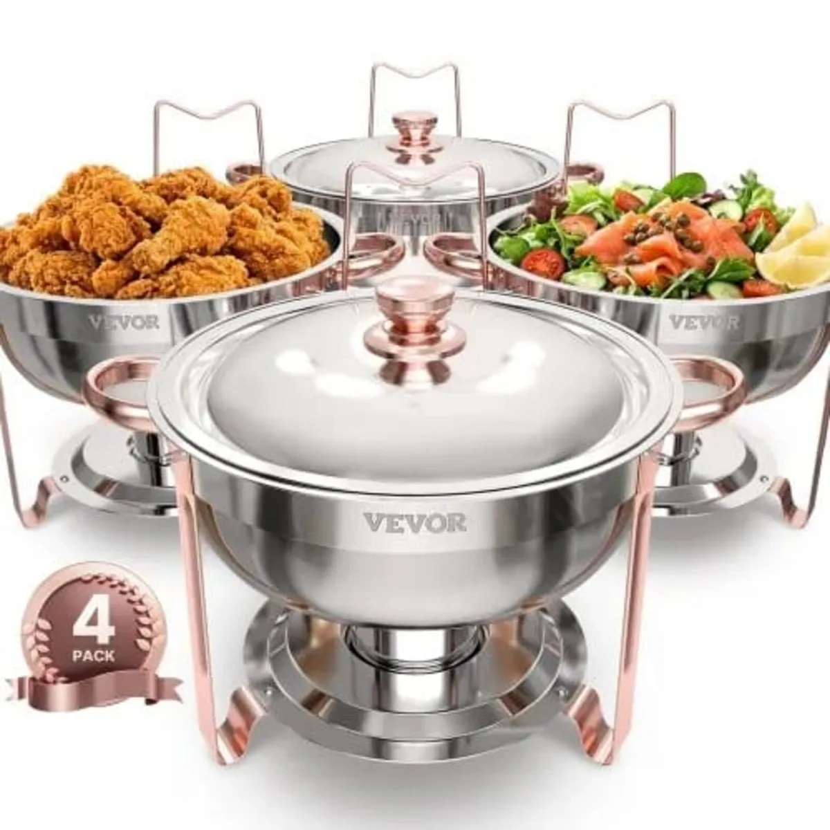 Chafing Dish Buffet Set, 5 Qt 4 Pack, Stainless St - Image 1