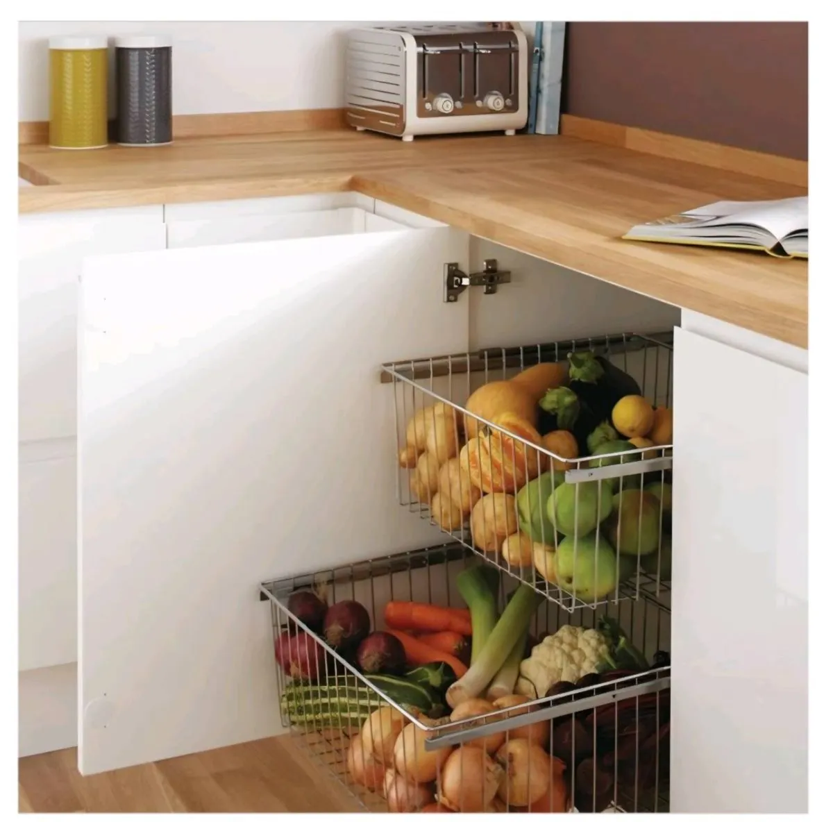 Kitchen 500mm Pull Forward Baskets Pack 2 New - Image 1