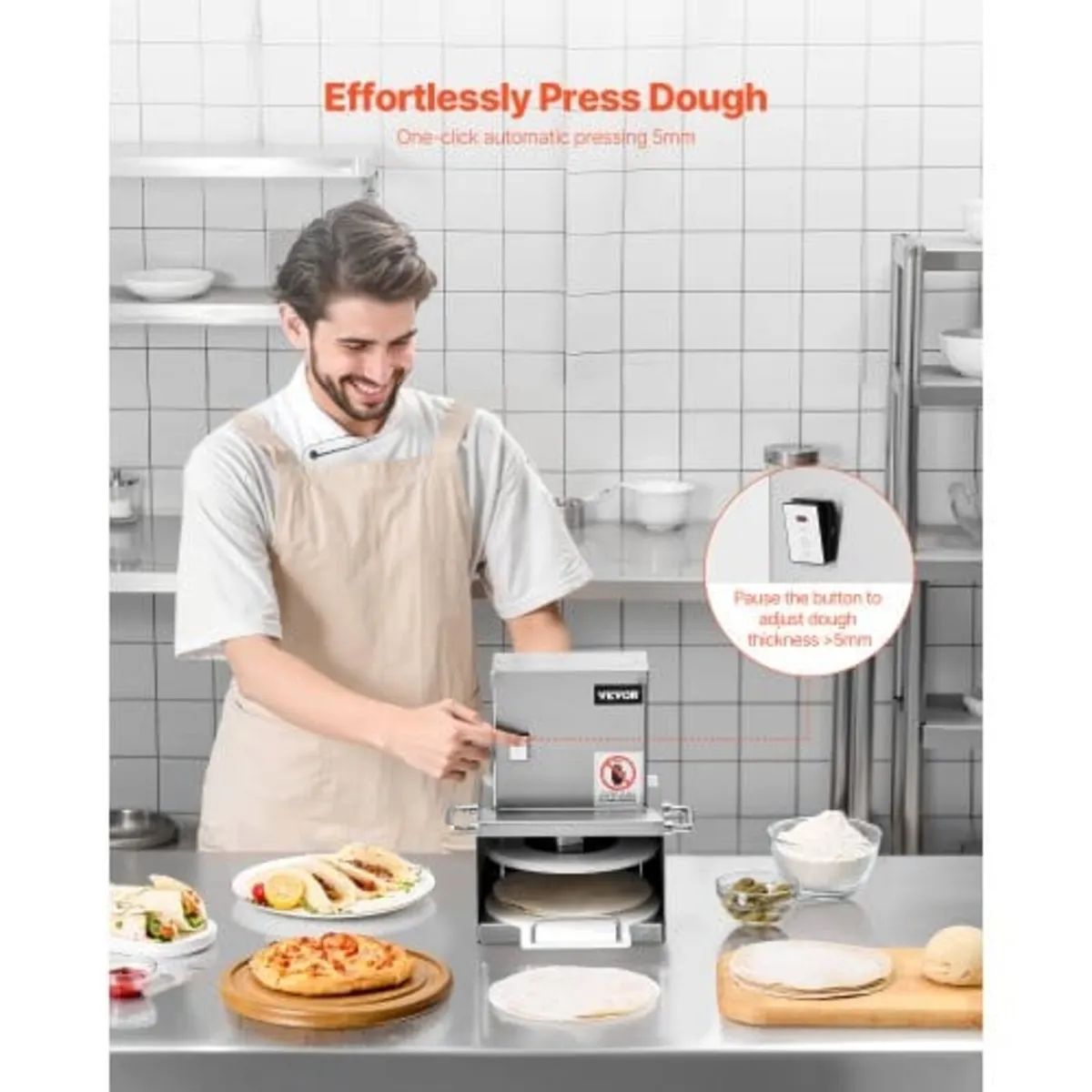 Electric Pizza Dough Press Machine, 6 inch Pizza P - Image 2