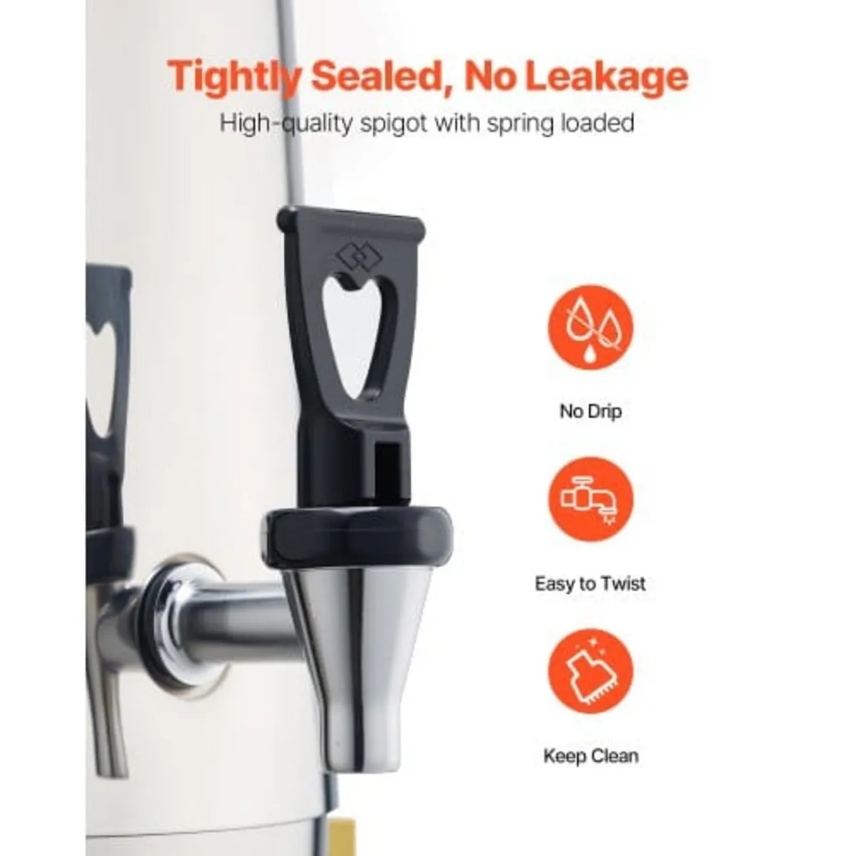 Stainless Steel Beverage Dispenser, 13L Drink Disp - Image 2