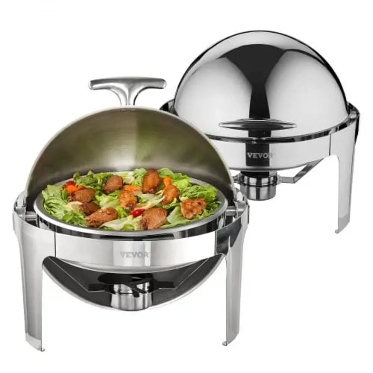 Roll Top Chafing Dish Buffet Set, 6 Qt 2 Pack, Sta - Image 1
