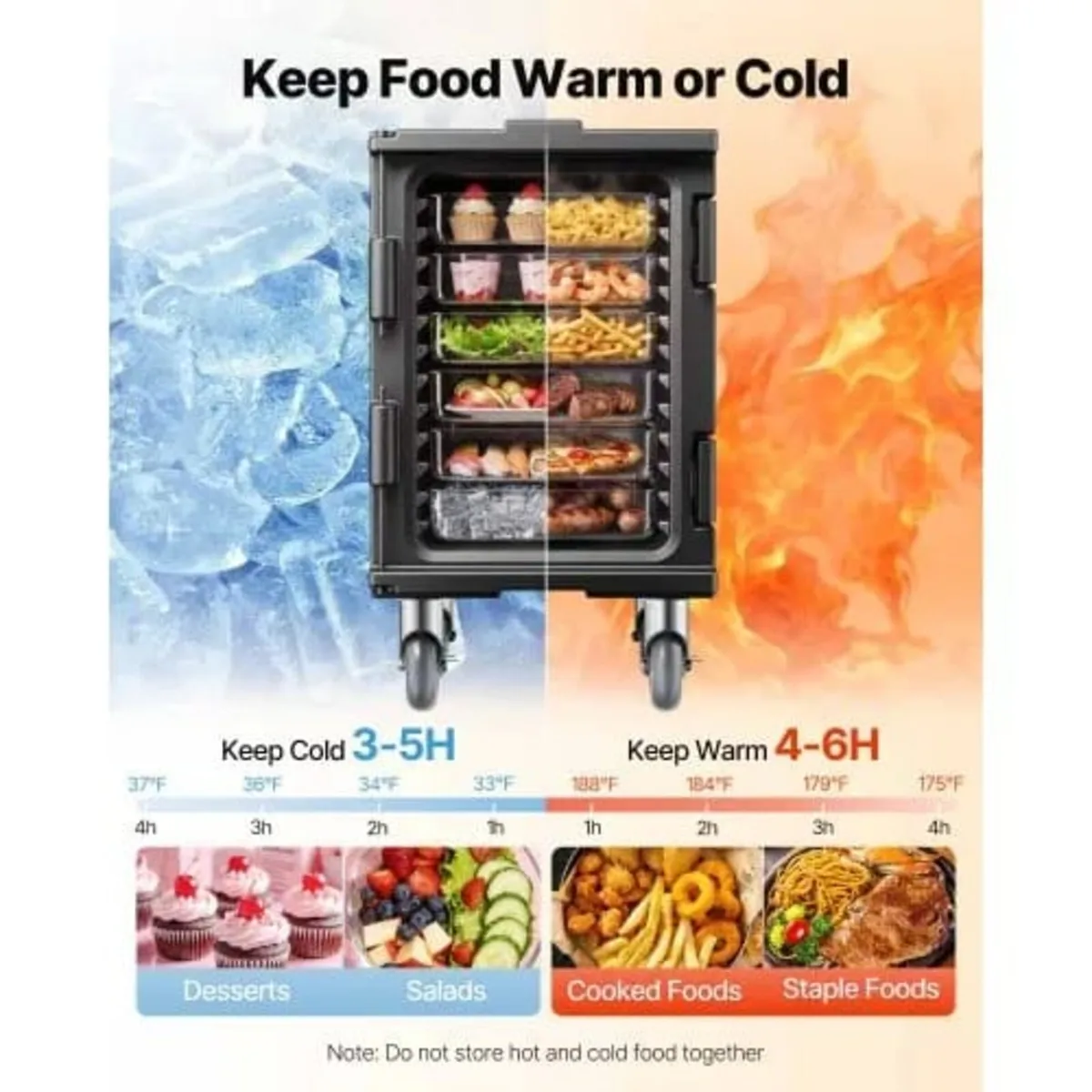 Insulated Food Pan Carrier, 95 Qt Hot Box for Cate - Image 2