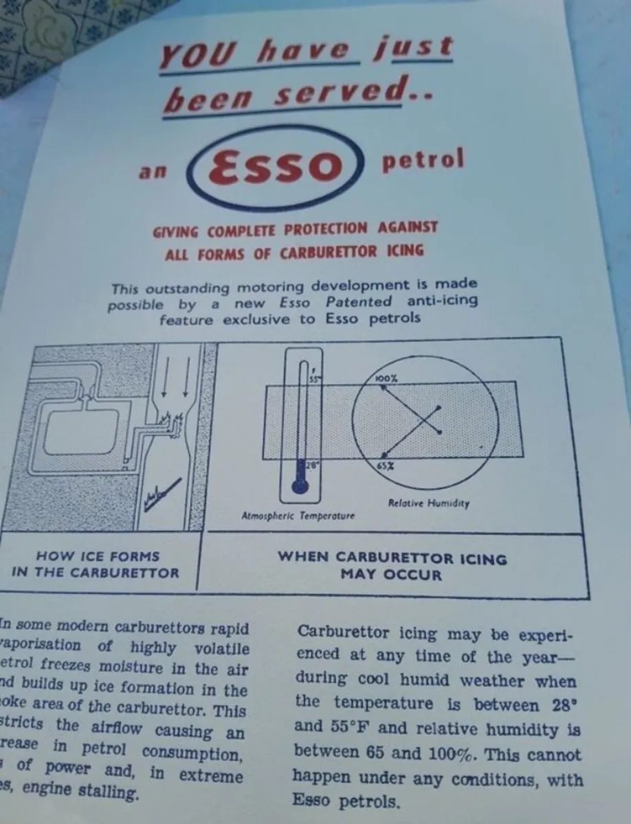 3 VINTAGE ESSO . SERVICE PAPERS ..LEAFLETS