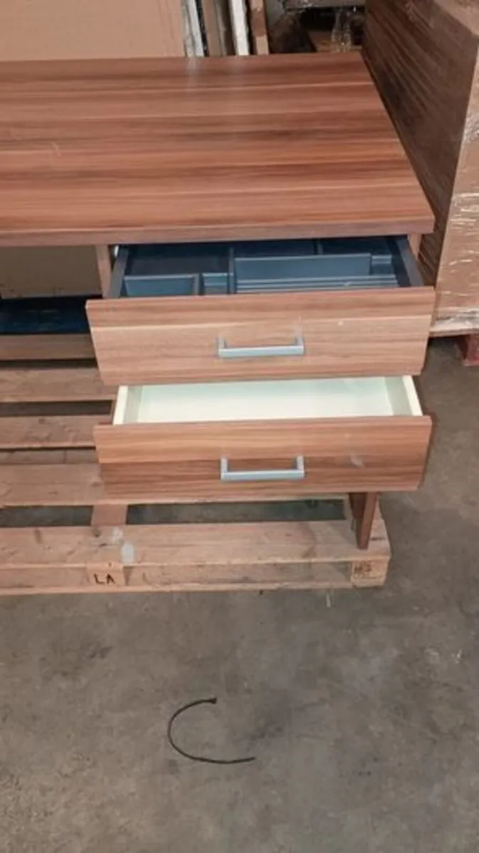 Walnut Desk with 2 Drawers - Image 1