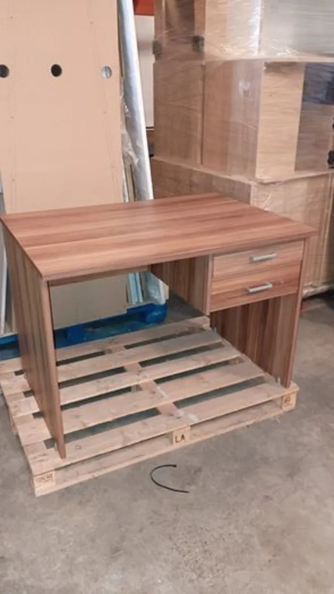 Walnut Desk with 2 Drawers - Image 2