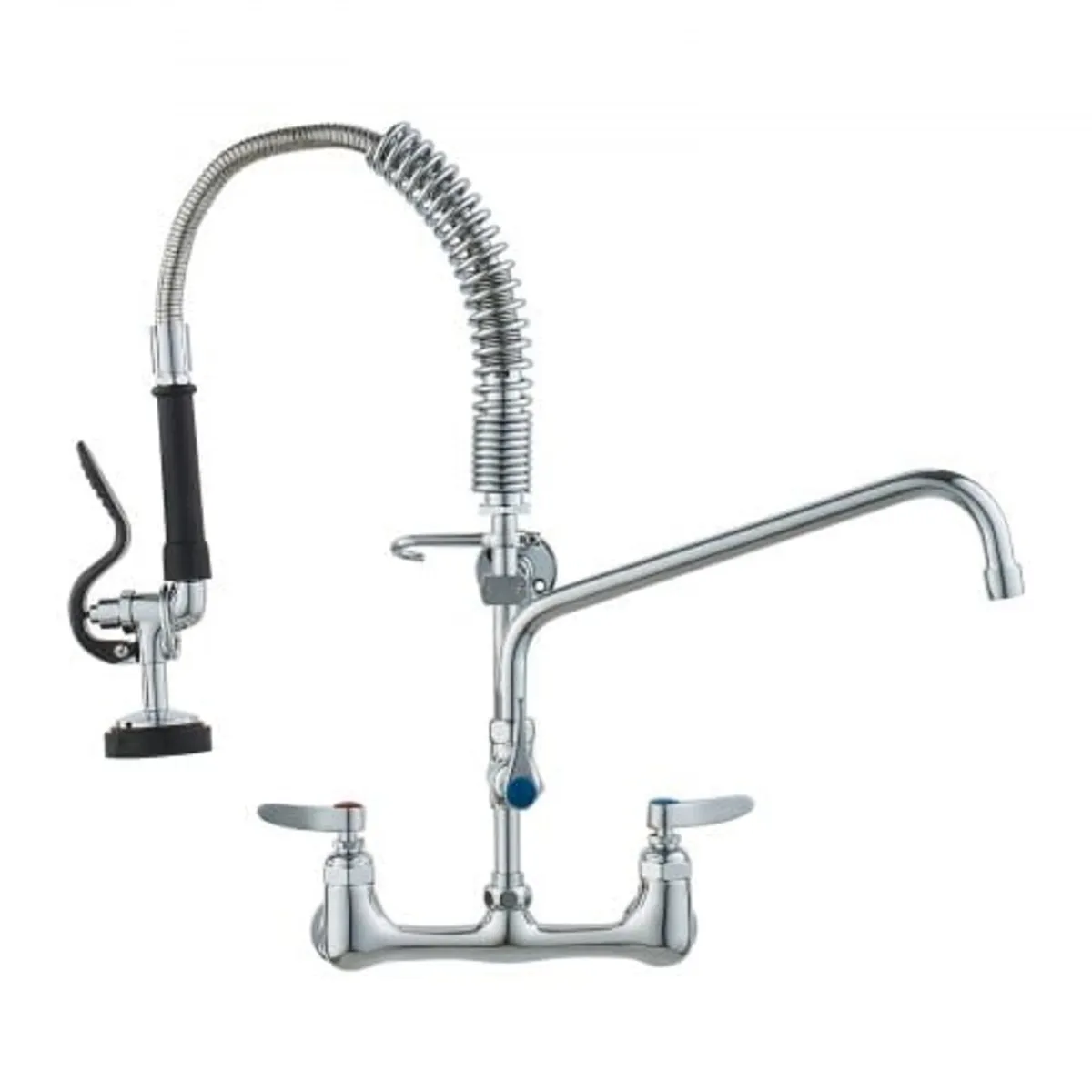Commercial Faucet with Pre-Rinse Sprayer, 21" Heig - Image 1