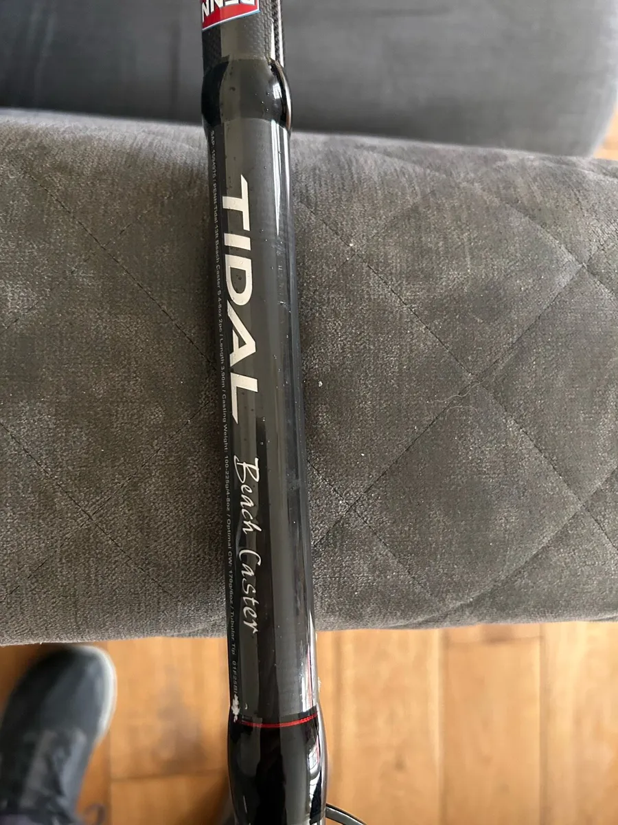 Penn tidal surfcaster fishing rod with penn rival - Image 2