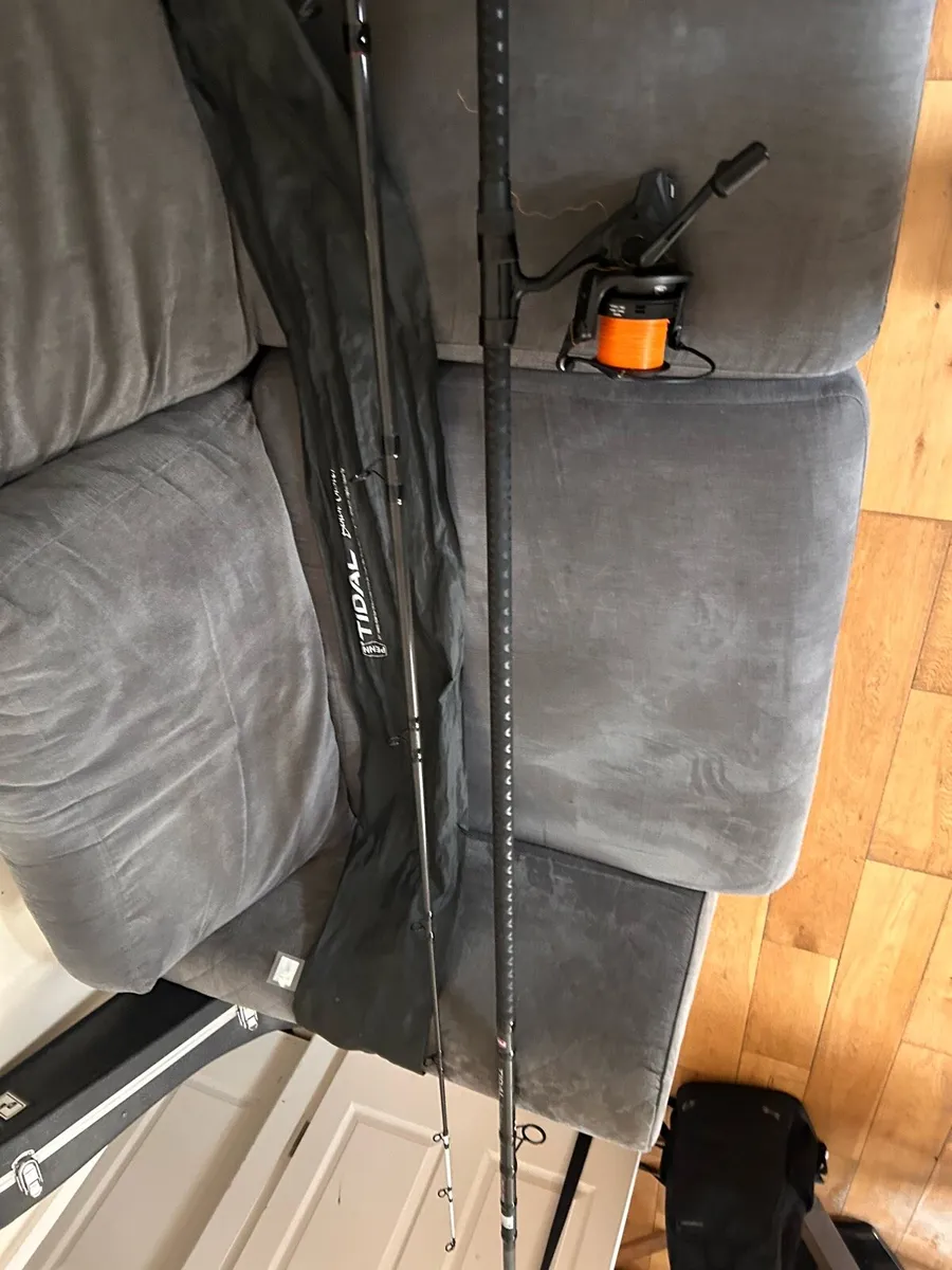 Penn tidal surfcaster fishing rod with penn rival - Image 3