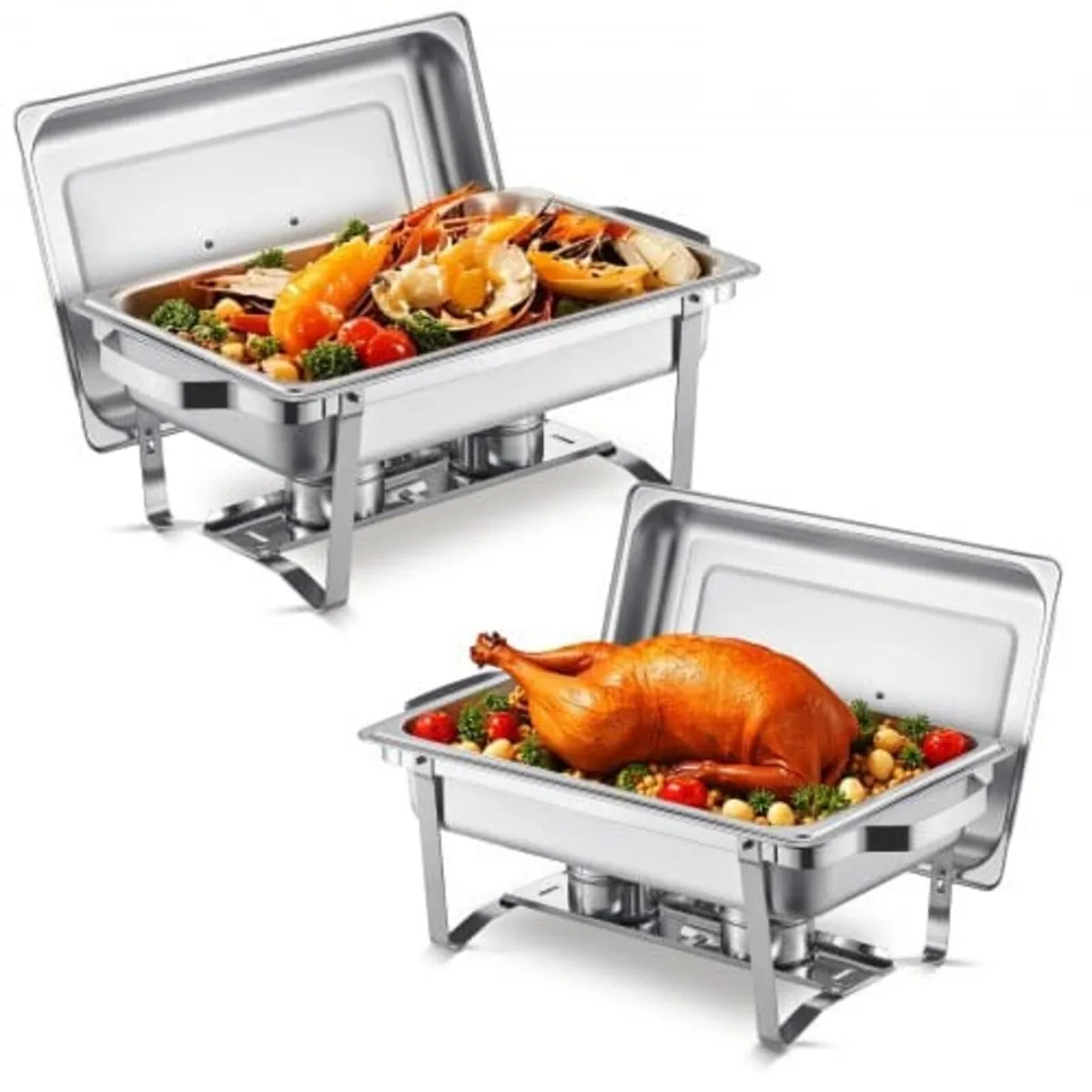 Chafing Dish Buffet Set, 8 Qt 2 Pack, Stainless St - Image 1