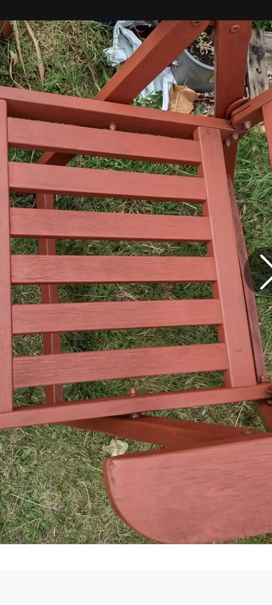 Heavy Teak high back garden recliner chair - Image 3