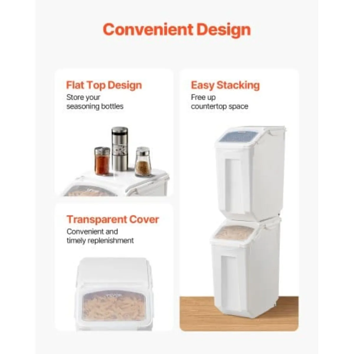 Rice Storage Container, 4.5Gallon/20L x2 Capacity - Image 3