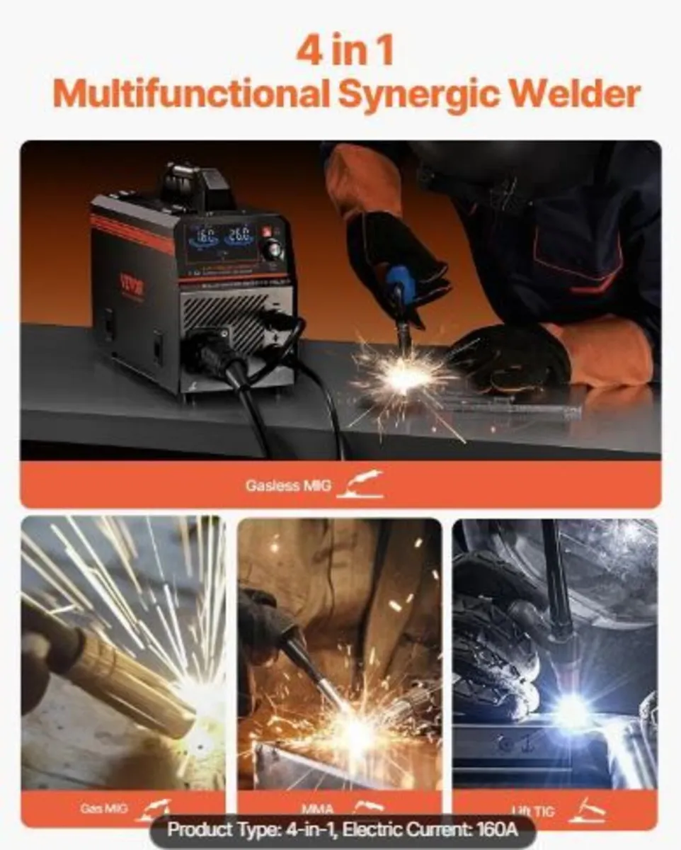 MIG Welder, 160A Synergic Mig Welding Machine - Image 2