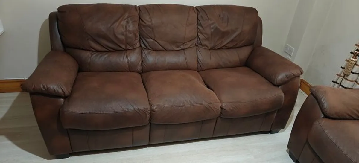 3 + 2 Brown Sofa for sale - Image 2