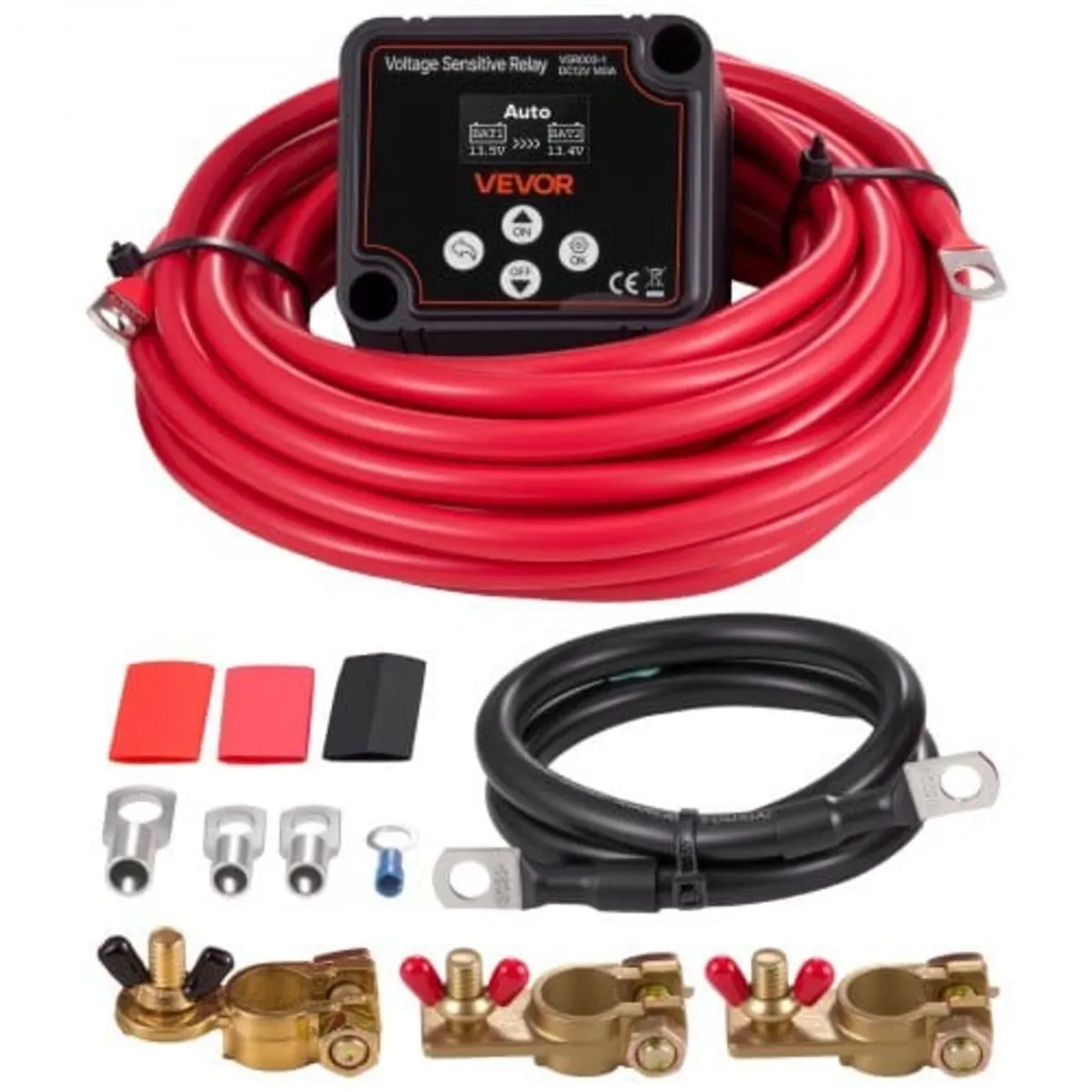 Dual Battery Isolator Kit, 12V 140 Amp 6M 6AWG, Ma - Image 1