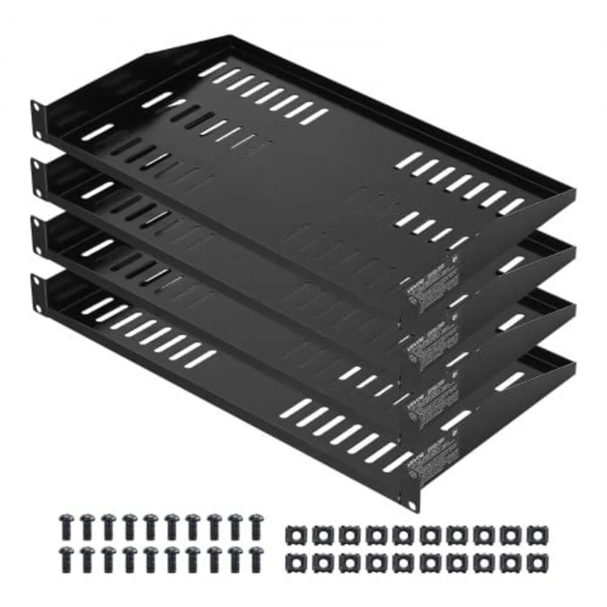 1U Server Rack Shelf, 4 PCS, 22.68 kg Max Load-Bea - Image 1