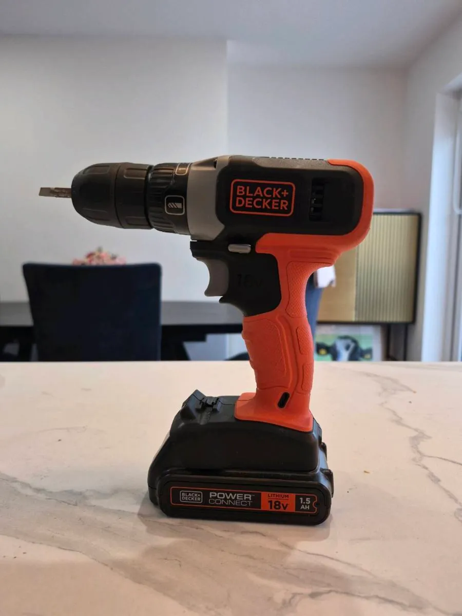 18V cordless hammer drill with 50 piece bit set - Image 1