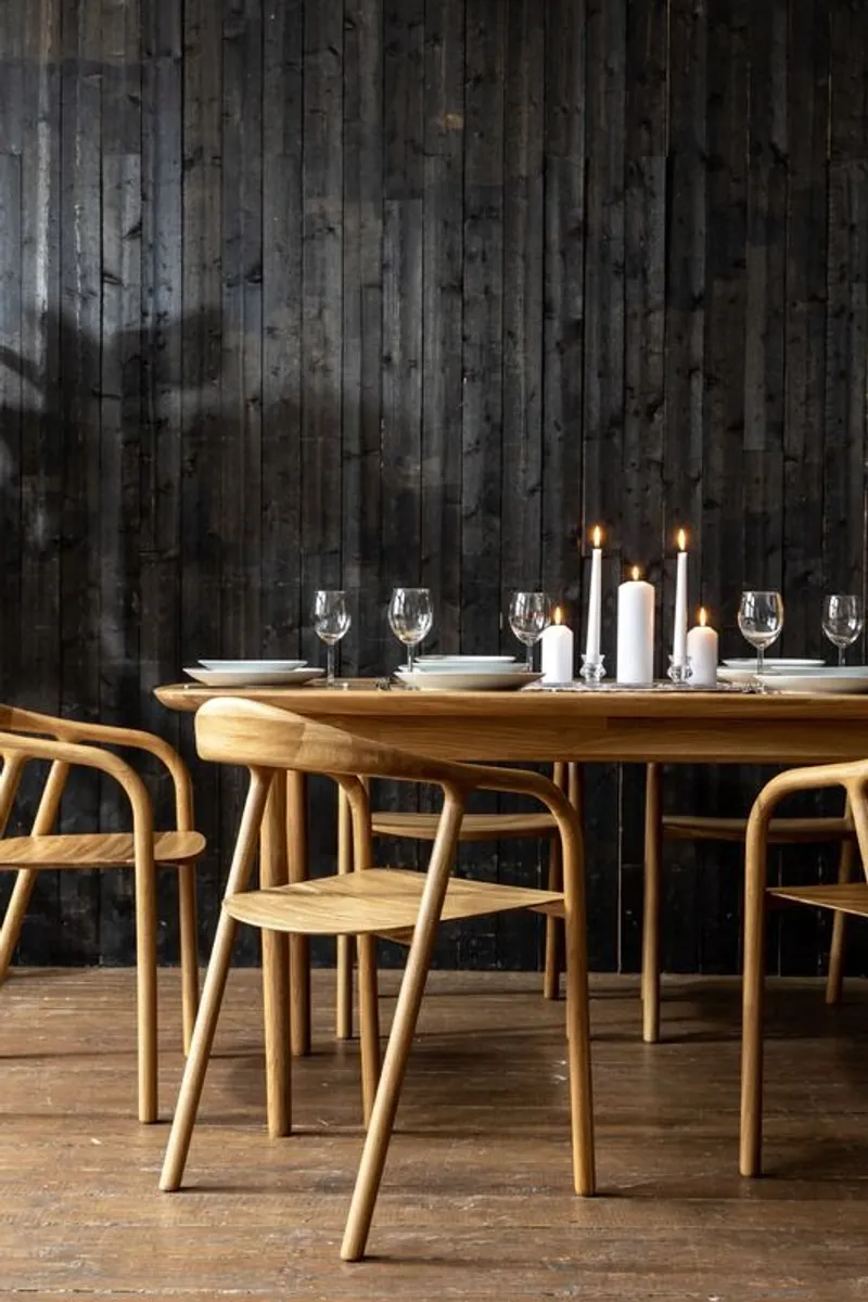 Solid Oak Dining Chairs - Image 2