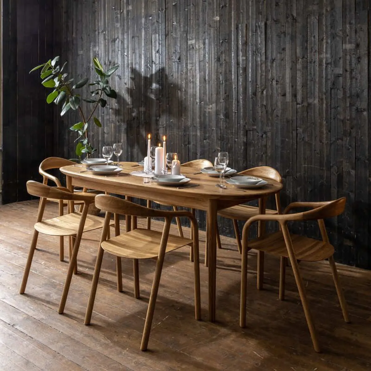 Solid Oak Dining Chairs - Image 3