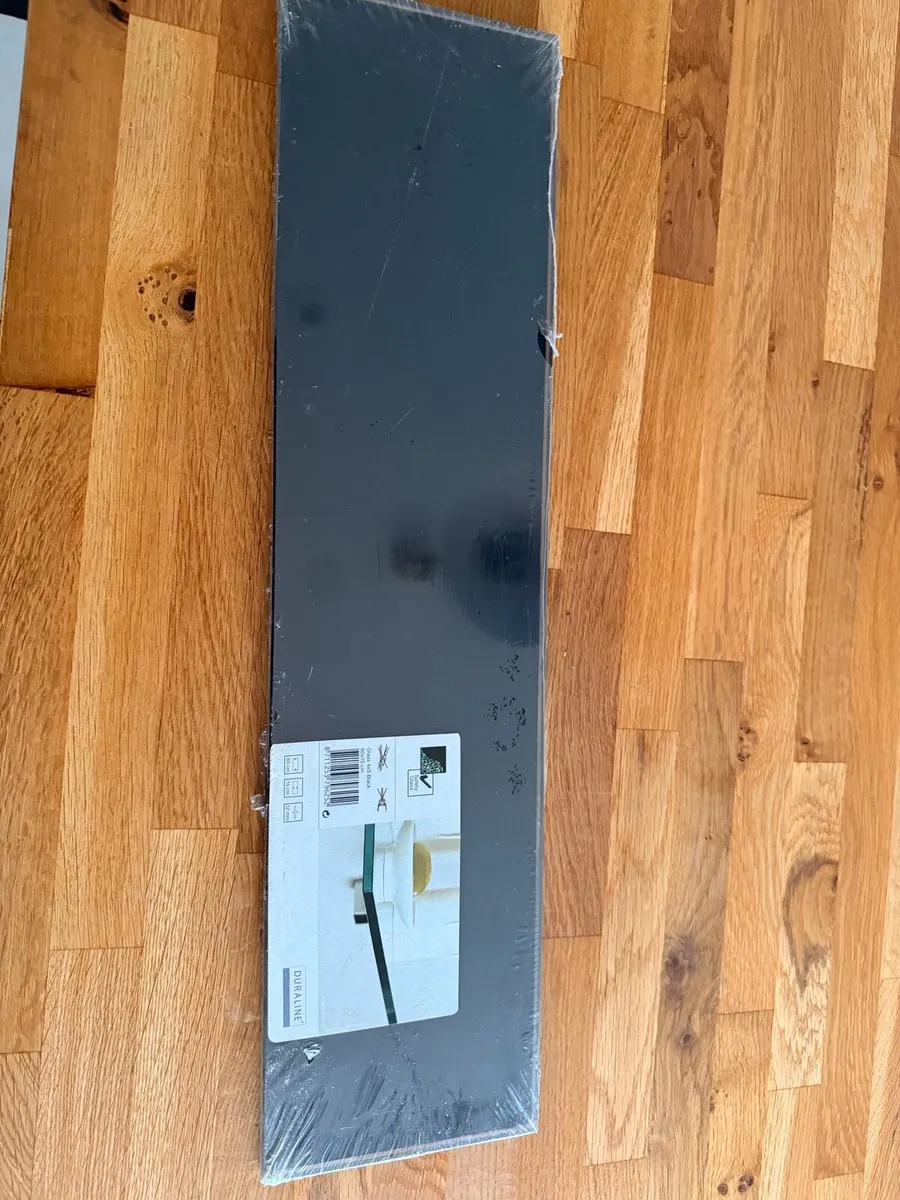 2 x Duraline toughened black glass shelf - Image 2