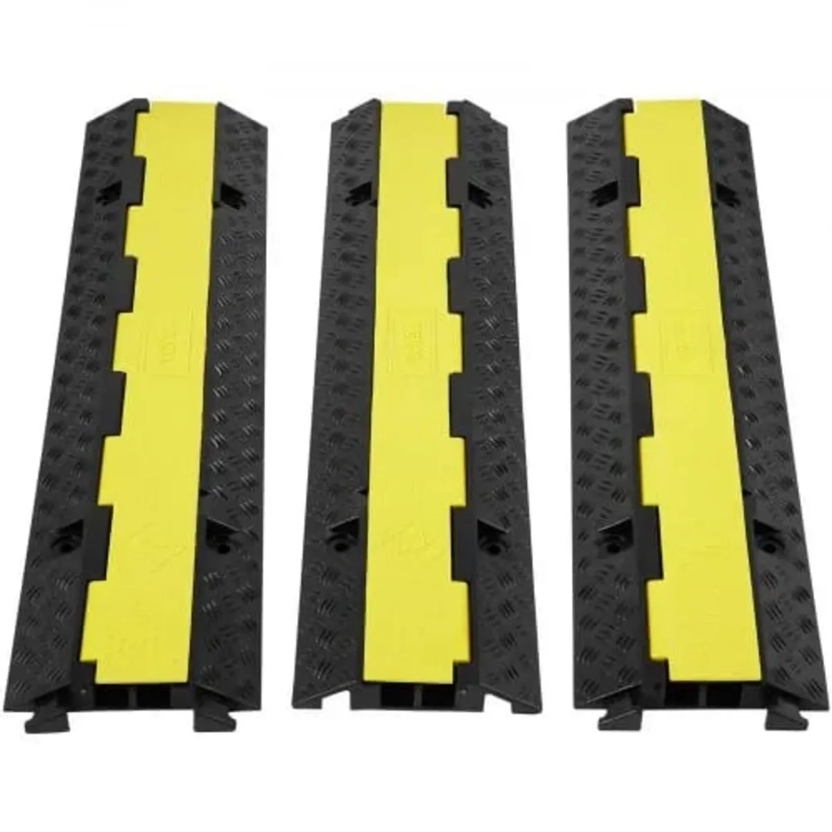 3 Pack Rubber Cable Protector Ramp, 2 Channel, 544 - Image 1