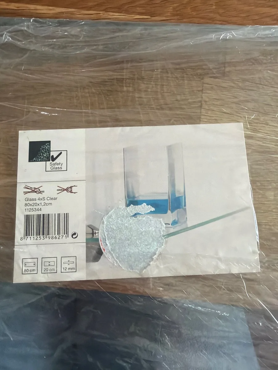 2 x Duraline toughened glass shelf - Image 1