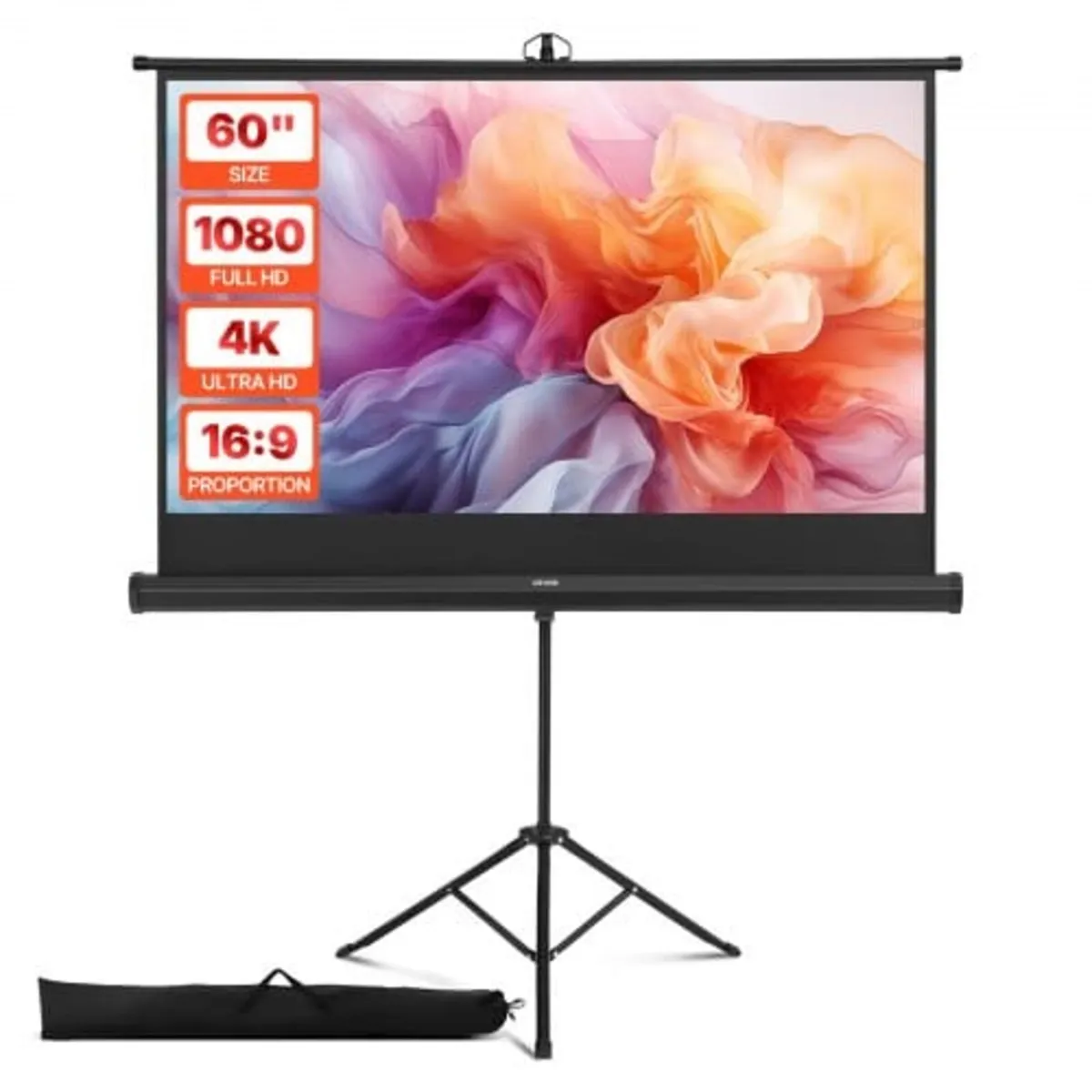 Projector Screen with Stand, 60 Inch 160° Wide Ang - Image 1