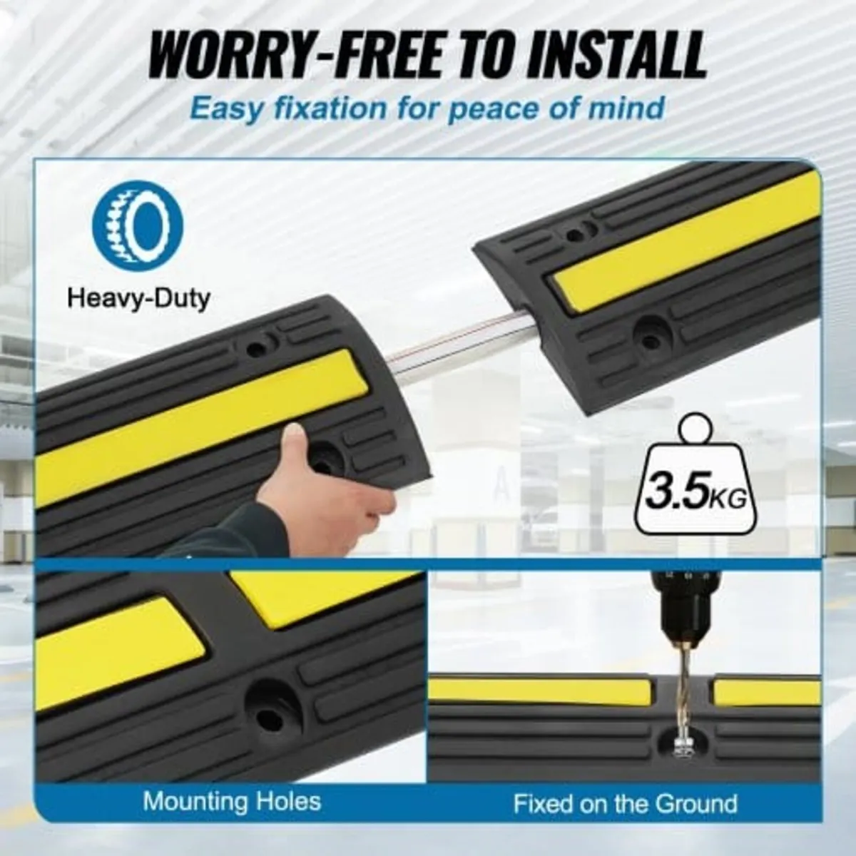 Cable Protector Ramp 100x15x3.1 cm, 4 Pack of 1 Ch - Image 4