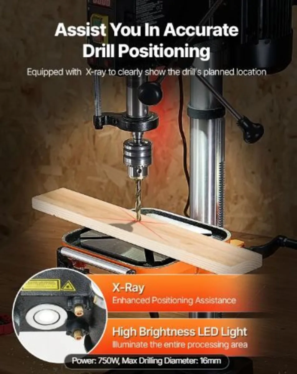 304.8 mm Benchtop Drill Press, 750W - Image 4