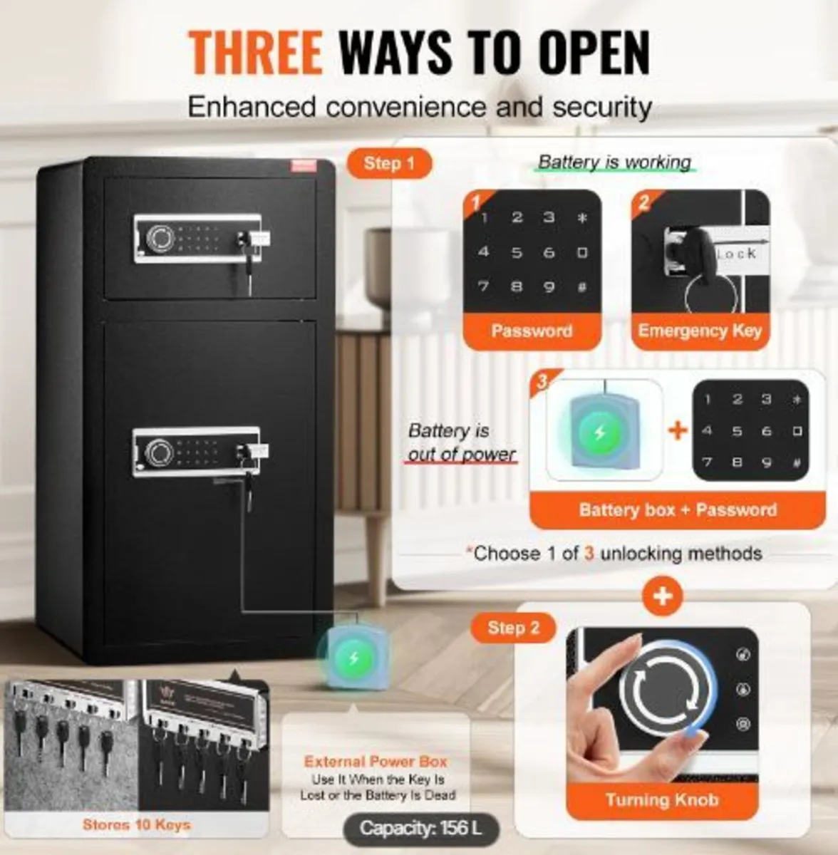 Double Doors 5.5 cu.ft Safe Box - Image 1