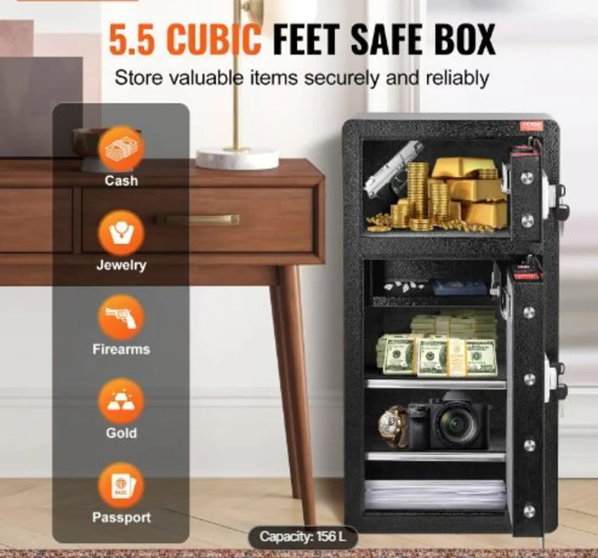 Double Doors 5.5 cu.ft Safe Box - Image 3