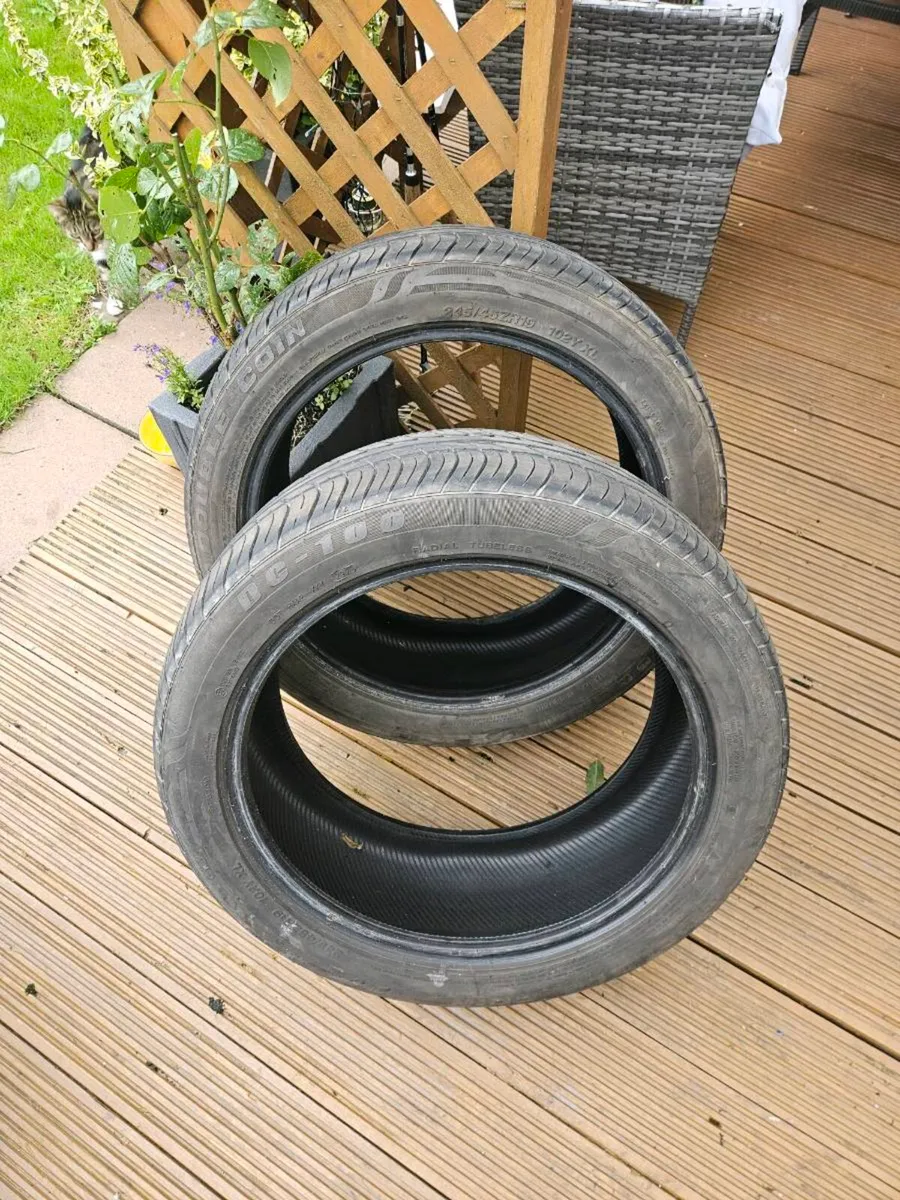 2x 245/45 R19 Tyres – 80% thread - Image 1