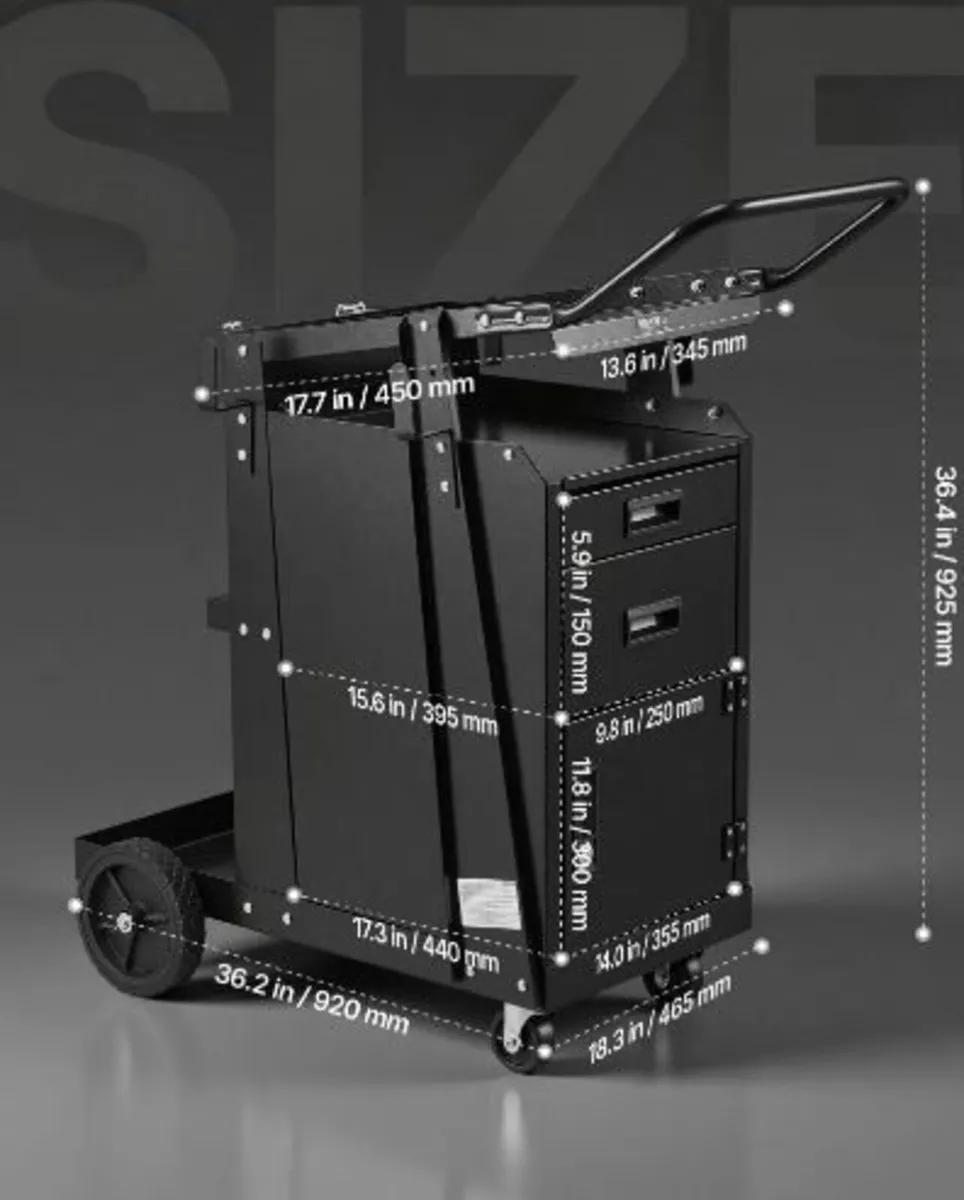 Welding Cart, 2 Drawers Welder Cart Heavy - Image 1