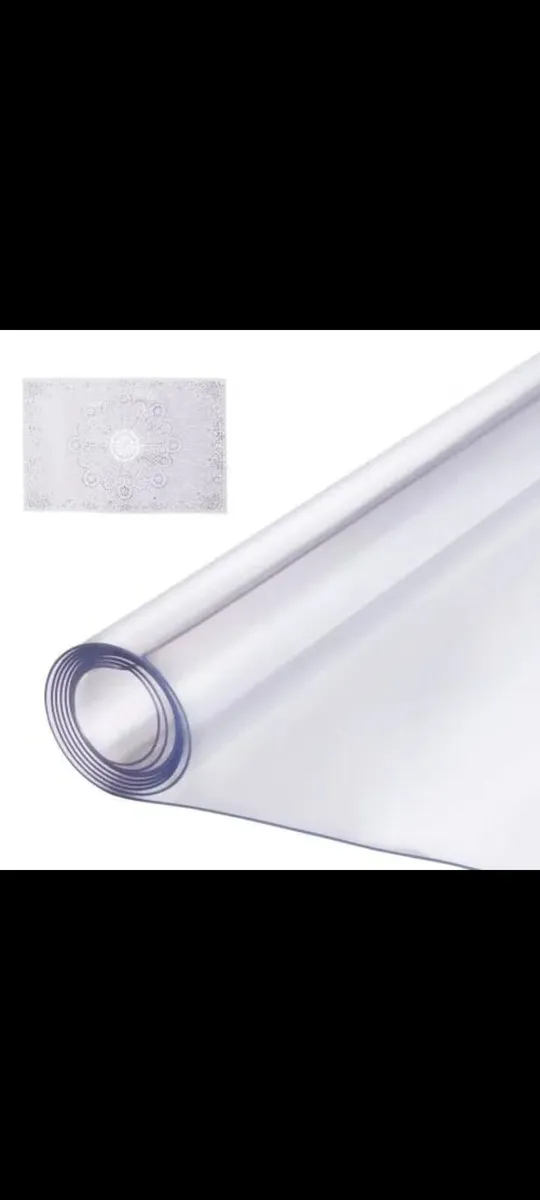 Plastic Table Cover, 54 x 54 Inch 2.0 mm Thick Cle - Image 1