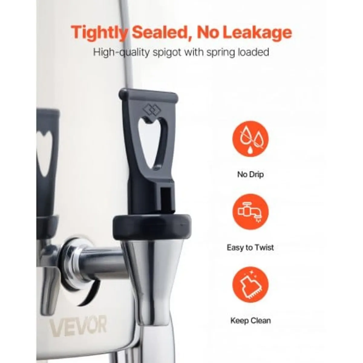 Stainless Steel Beverage Dispenser, 12L Drink Disp - Image 2
