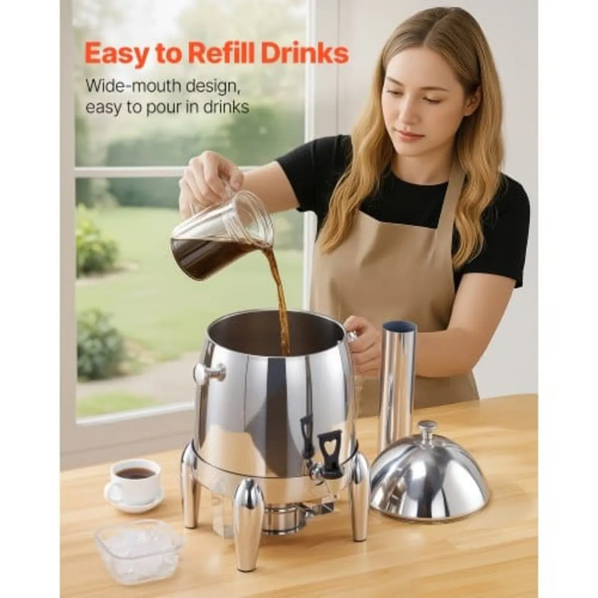 Stainless Steel Beverage Dispenser, 12L Drink Disp - Image 3