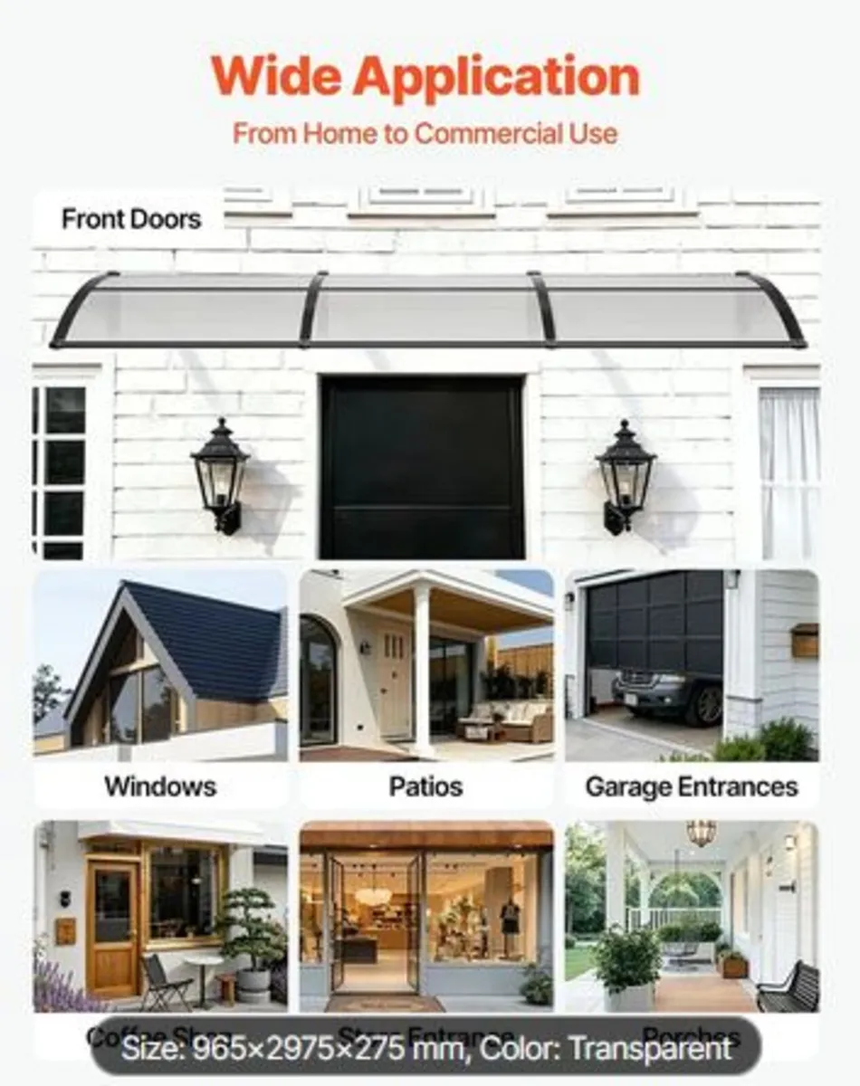 Awnings for Door Entrance, 38 x 117 in, Exterior - Image 3