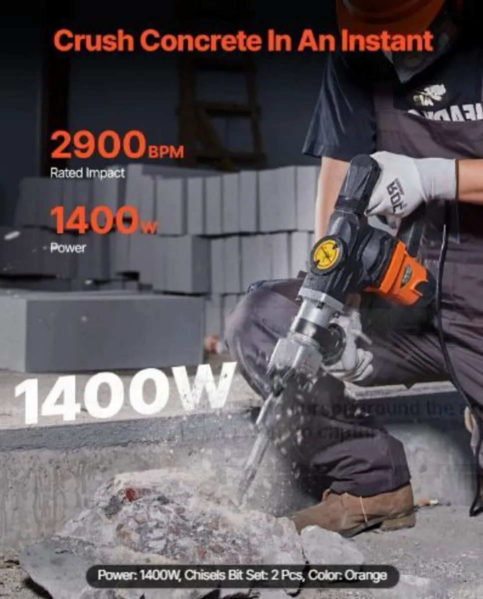 Demolition Jack Hammer Concrete Breaker 1400W - Image 2