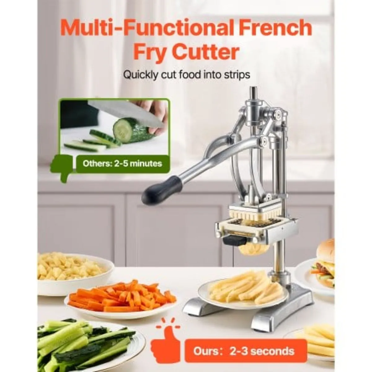 Commercial French Fry Cutter, Stainless Steel Vege - Image 3