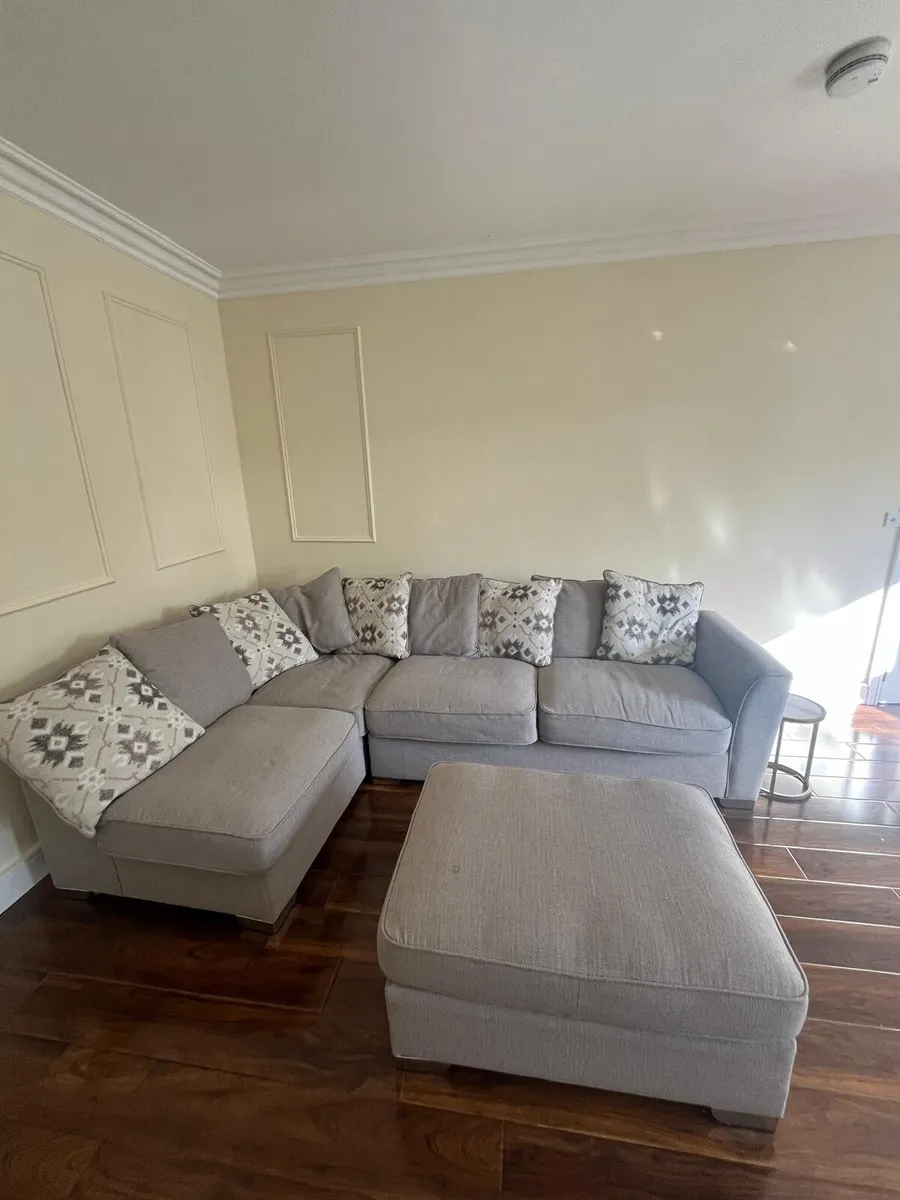 Corner Sofa | Pillow Back | Fabric | Grey - Image 2