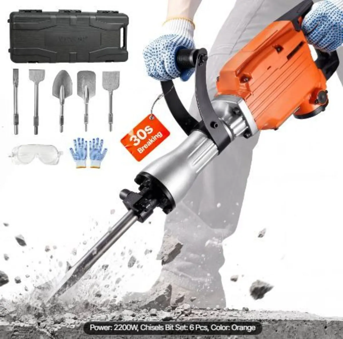 Demolition Jack Hammer Concrete Breaker 2200W - Image 3