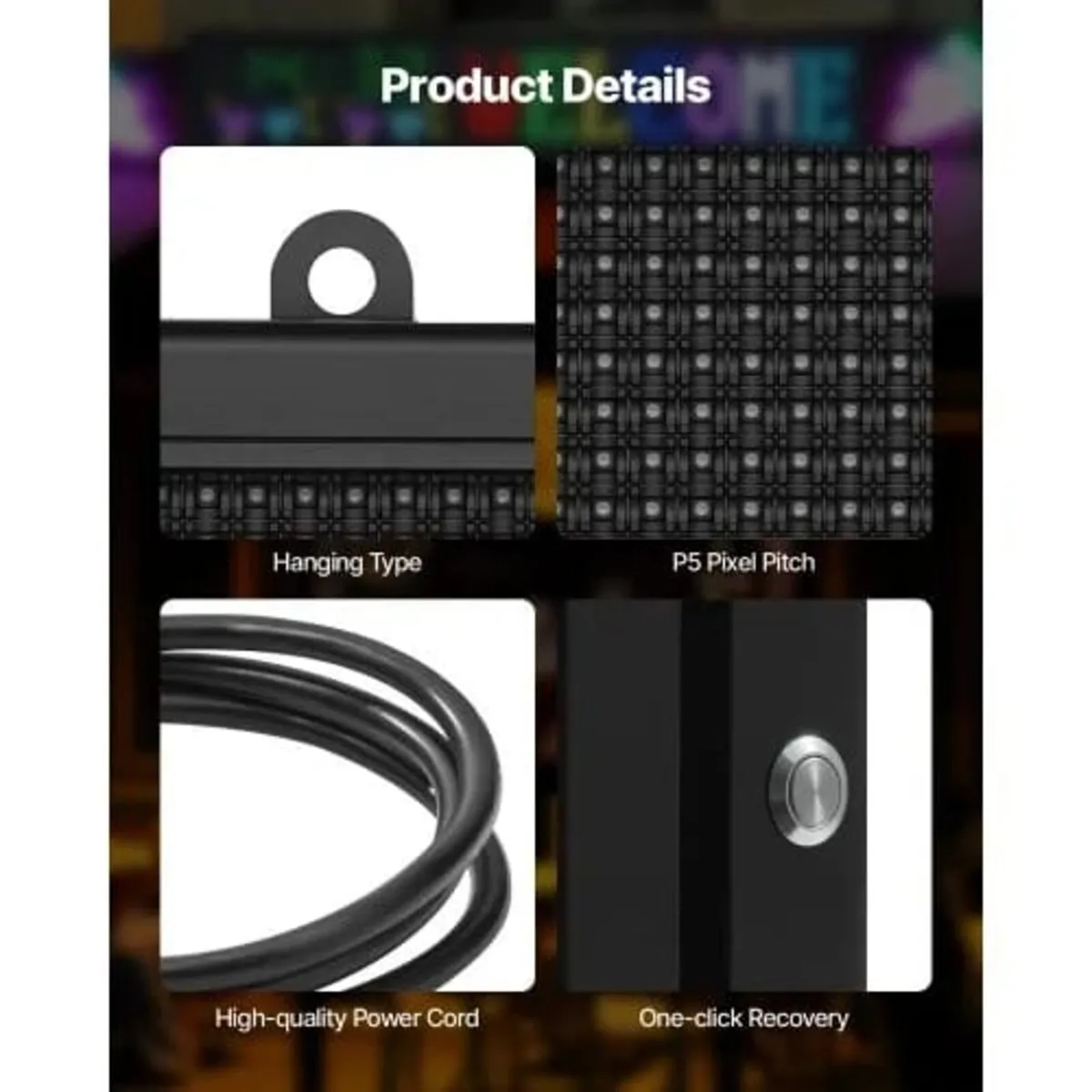 Programmable LED Sign, P5 Full Color Flexible Digi - Image 3